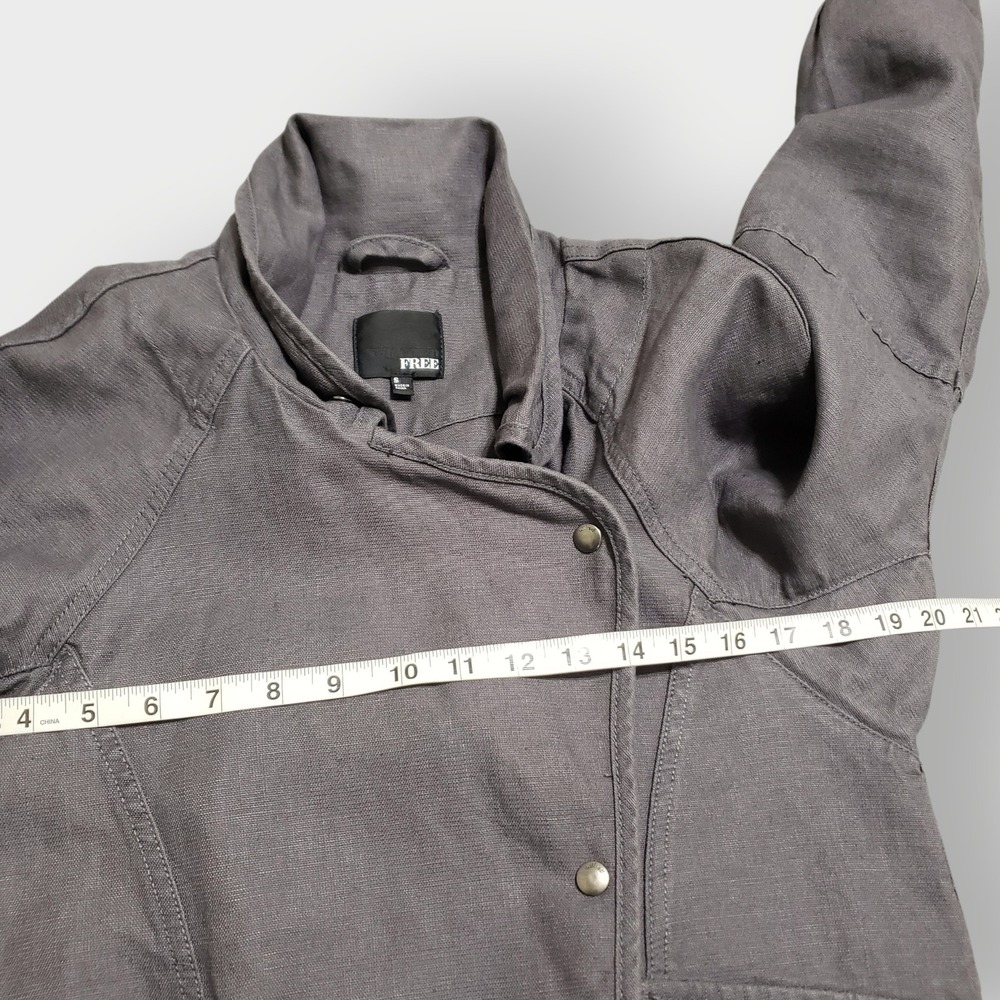 Wilfred Free Aritzia Rayder Moto Jacket Linen Blend Gray Small - Picture 10 of 12